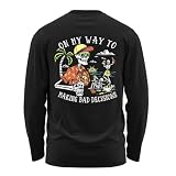 Salty Bones On My Way to Making Bad Decisions Graphic Long Sleeve T-Shirt, 100% Ringspun Cotton, Classic Fit, Printed in USA (US, Alpha, Large, Regular, Regular, Black)