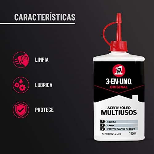 3-IN-ONE EN UNO 34059 3-in-1-Öl für Reinigung und Schutz, 100 ml, durchsichtig, 100ml