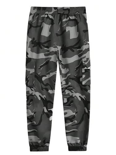 Image of TAGDO Men's Casual Cotton Camouflage Cargo Pants for Men | Army Utility Multi Pocket Style | Elastic with Drawstring Waist for Everyday Wear (2045)