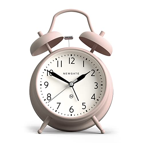 NEWGATE® Classic Twin Bell Alarm Clock - The Covent Garden Metal Alarm Clock - Desk Clock - Mantel Clock - Bedside Alarm Clock - Retro Alarm Clock - Traditional Alarm Clock - Pink
