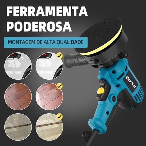 Lixadeira Politrizes Polidora Automotiva com Acessorios 6 Velocidade 700w