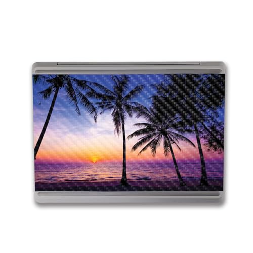 Image of MightySkins Carbon Fiber Skin Compatible with Microsoft Surface Laptop Go 3 (2023) Full Wrap Kit - Palm Sunrise | Protective, Durable Textured Carbon Fiber Finish | Made in The USA
