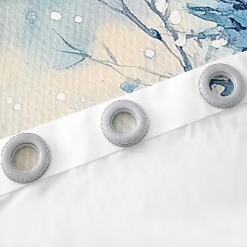 Feelyou Winter Christmas Curtains Snowflake Forest Pine Tree Window Curtains for Bedroom Living Room for Kids Boys Girls Nature Window Drapes Soft 30%-50% Blackout Curtains, 52W X 84L,2 Panels by Feelyou - Image 5
