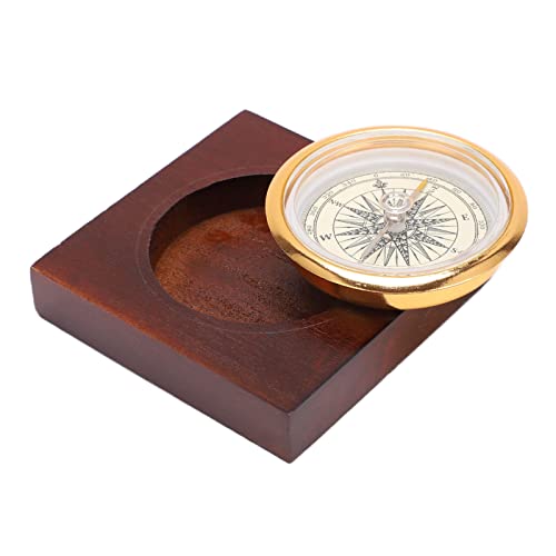 Brújula vintage AYNEFY con caja de madera miniatura 7