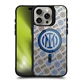 Head Case Designs Licenza Ufficiale Inter Milan Motivo con Stemma Icona Logo Black Shockproof Bumper Case [Military Grade] Compatible with Apple iPhone 15 Pro Max and Compatible with MagSafe
