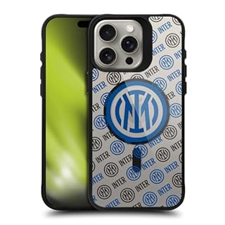 Head Case Designs Licenza Ufficiale Inter Milan Motivo con Stemma Icona Logo Black Shockproof Bumper Case [Military Grade] Compatible with Apple iPhone 15 Pro Max and Compatible with MagSafe