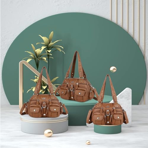 Image of Angel Kiss Hobo Crossbody Purses for Women Shoulder Bag Multipocket Soft Hobo Purses Removable Strap Leather Handbags