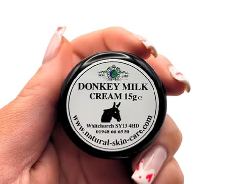 Donkey Milk Moisturising Cream Travel Size 15g Ideal for Dry Senstive Skin Eczema Psoriasis dermatitis and rosacea Gentle moisturiser By Elegance Natural Skin Care