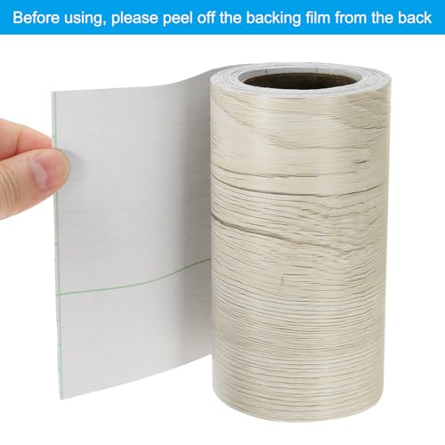 Image of PATIKIL Wood Grain Repair Tape 4.7in x33ft, Self Adhesive Realistic Textured Repair Tape Patch for Floor Door Table Cabinets Desk, White Maple