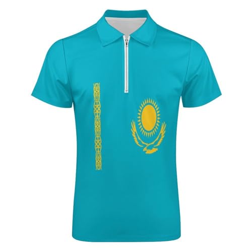 Polo homme drapeau kazakh blouse grande taille confortable coupe ajustée - 5