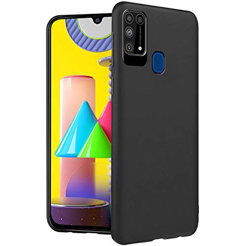 Image of TheGiftKart Imported Matte Soft Back Cover Case for Samsung Galaxy M31 Prime / F41 / M31 | Protective Rubberised Case (Carbon Black)