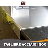 tabla de cortar ZeroInox Tabla de Cortar de Acero Inoxidable Varias Medidas para Proteger EL Plano de la Cocina Profundidad 50 cm