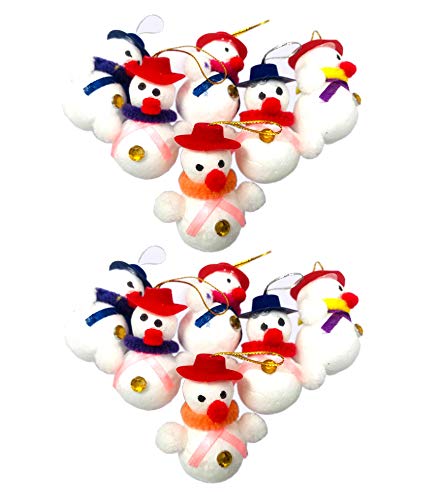 12 Pcs Small Mini Snow Man for Christmas Tree Decoration