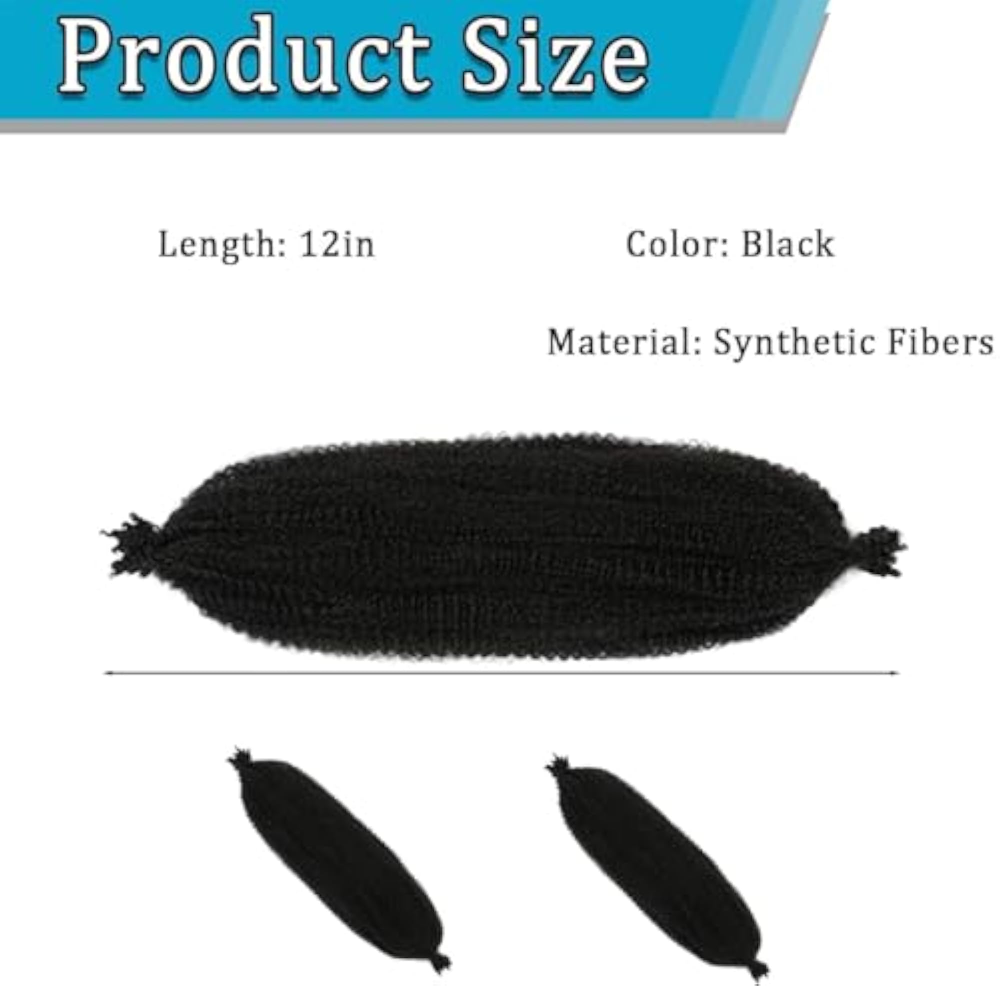 2Pcs Curly Hair Extensions for Women, Fluffy Bun Style