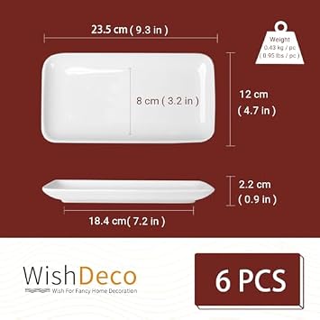WishDeco Serving Plates Sets, 12 Pieces Dinnerware Sets, Ceramic Serving Dishes Set for 4, White Kitchen Dishware Set, Microwave and Dishwasher Safe