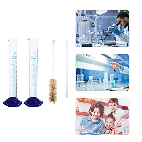 POPETPOP Cilindros Graduados de Vidro Transparente de Cilindro de MediÃ§Ã£o 4 Unidades Com 1 Pipeta