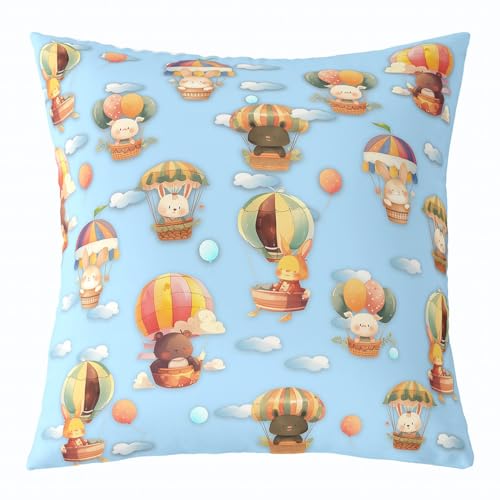 Cartoon Hot Air Balloon Throw Pillow Cover 18