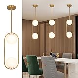 SeeU Modern Pendant Lighting Mid Century Globe Pendant Light Fixture Gold Pendant Chandelier Hanging