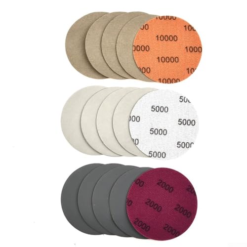 Honseadek Kit de restauration de phares de voiture, 21 pièces, 7,6 cm, tampons à récurer pour perceuse avec papier de verre pour fixer les lentilles de phares jaunies