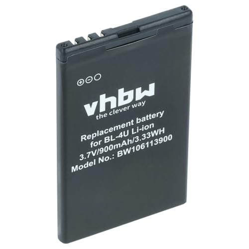 vhbw batteria compatibile con Nokia 515, 301, 3120C, 3120 Classic, 500, 5530 XpressMusic, 5250 smartphone cellulare (900mAh, 3,7V, Li-Ion)