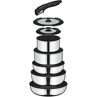 ガス火専用」取っ手のとれるフライパン・鍋・蓋の8点セットKSE-8A DPBL