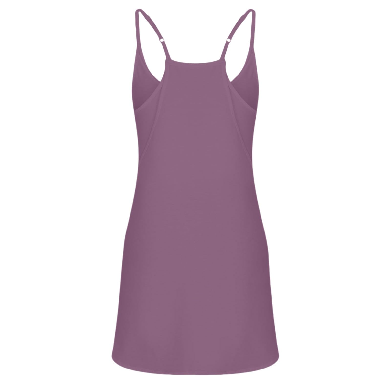 Vestido de verano para mujer, sin mangas, tirantes delgados, estilo casual, para ejercicio, mini vestido de tenis con cuello halter, vestido de tenis con bolsillos