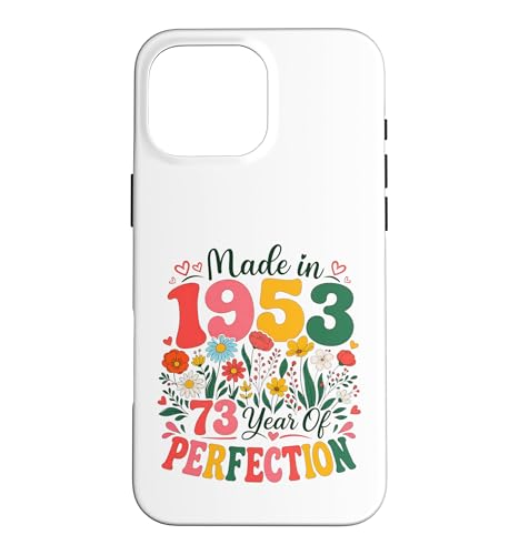73 Year Old Made in 1953 Retro Floral 73rd Birthday Women �X�}�z�P�[�X iPhone 16 Pro Max �p