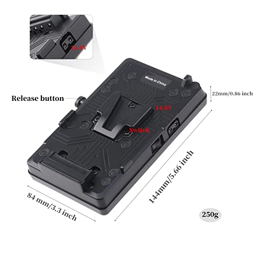 Fotga Power Adapter Coverter Plate for V Mount Battery to Gold Mount Anton Bauer Battery for Panasonic for Sony Camcorder HDV DSLR Camera,with Two 14.8V D-tap Output by FOTGA - Image 7