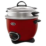 Oster CKSTRCMS14-R 7-Cup uncooked resulting in 14-Cup cooked Rice Cooker with Steam Tray, Red