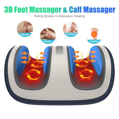 Image of SLOTHMORE Shiatsu Foot & Calf Massager with Compression & Heating, Deep Tissue Kneading Improves Circulation, Helps Plantar Fasciitis, for Foot, Calf, Arms, Fit Up to Size 14