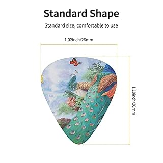 Lot de 12 médiators pour guitare électrique et acoustique Motif paon avec papillon - Les Beatles, Paul McCartney, John Lennon, RIngo Starr, George Harrison Lot de 12 médiators pour guitare électrique et acoustique Motif paon avec papillon – Image 4