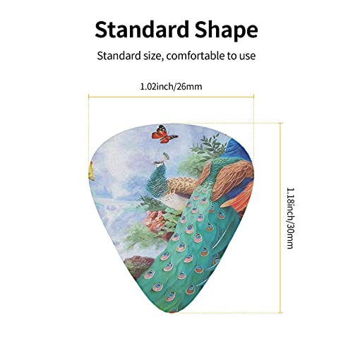 Lot de 12 médiators pour guitare électrique et acoustique Motif paon avec papillon - Les Beatles, Paul McCartney, John Lennon, RIngo Starr, George Harrison Lot de 12 médiators pour guitare électrique et acoustique Motif paon avec papillon – Image 5