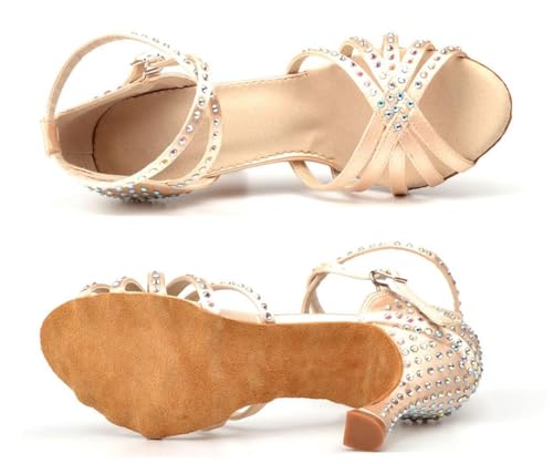 Chaussures de modern jazz de prestige en beige et talon 9cm - 3