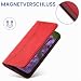 OKZone Kompatibel mit Samsung Galaxy M32 4G Hülle, Magnet Leder Tasche Handyhülle, Kartenfächer Samsung Galaxy M32 4G Schutzhülle, [Premium PU Leder] Flip Klappbare Magnetische Standfunktion (Rot)