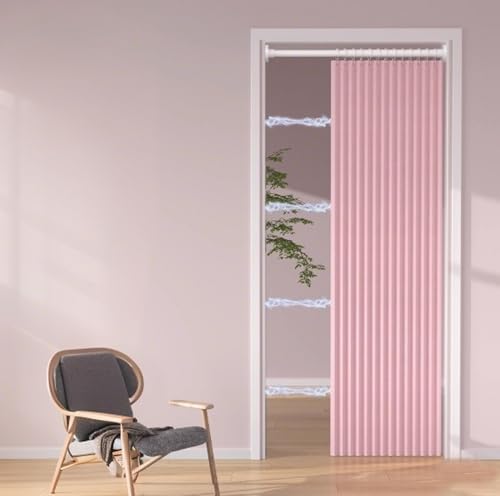 Cortinas magnéticas opacas para puerta plegable, armario, puerta divisora de habitación, cortinas plisadas para dormitorio, sala de estar, puerta, 1 panel