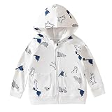 Picture of ROMPERINBOX Baby Hoodie for Boy Girl, Full Zip-up Lightweight Thin Jackets Coat Sweatshirts(Dinosaur 004,0-3 Months)