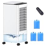 Windowless Portable Air Conditioners with Remote, Ventless Ac Unit Ductless Air Cooler,Hoseless Quiet Evaporative Oscillating Swamp Cooler,12H Timer & 4 Ice Box for Room Indoor Outdoor Office Bedroom