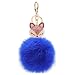 Kissweet Cute Fox Pom Pom Fur Ball Rhinestone Keychain Bag Car Ring Keyring