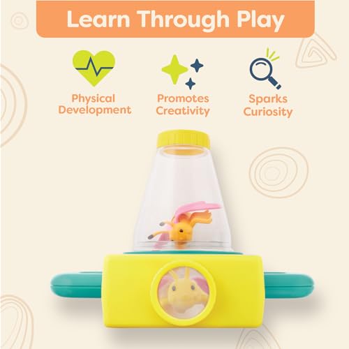 B. toys – 9 Pieces Toy Microscope Set with Sticker Book, Magnifying Glass & Tweezers, Includes 4 Toy Bugs for Little Explorers, STEM Learning, Educational Toys for Kids 4+ Years by B. toys - Image 3