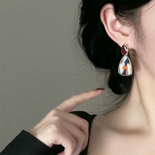 Pendientes de tuerca vintage JYDMS en rojo vino para realzar tu look diario con flores 3