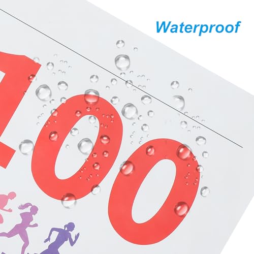 PATIKIL Reißfeste Laufnummern 7x6 Zoll, 1-100 Medaillen wasserdichte Wettkampfnummern mit Sicherheitsnadeln für Marathon Sportwettkämpfe Läufer