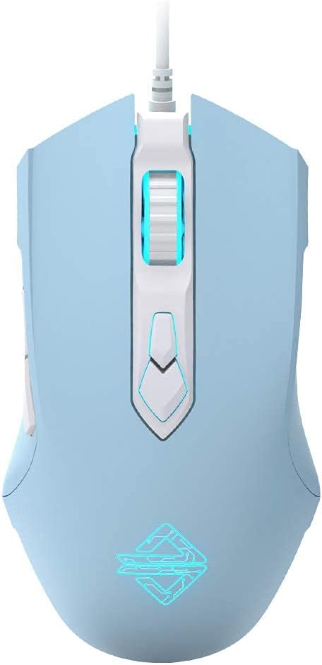 AJAZZ AJ52 Watcher RGB Gaming Mouse, Programmable 7 Buttons, Ergonomic LED Backlit USB Gamer Mice Computer Laptop PC, for Windows Mac OS Linux, Blue (Renewed)