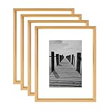 KTKDE 8x10 Aluminum Metal Picture Frames Collection 4 PCS, 5x7 with Mat or 8x10 Without Covered by P