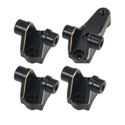 LOKLNEYK 37g Black Brass Front and Rear Axle Link Mounts Suspension Mounting Set Compatible with RC Car Parts 1 10 Scale Models RC Crawler Bronco Upgrade Parts