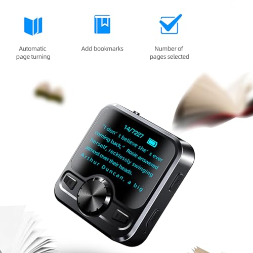 Cyfrowy Dyktafon z Klipsem z Tyłu, Przenośny Rejestrator MP3 Bluetooth z Wyświetlaczem o Przekątnej 1,2 Cala, Wbudowany Głośnik, do Wykładów, spotkań, Wywiadów itp.