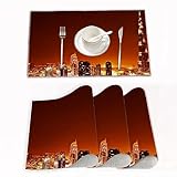 【Facile à Nettoyer et à Entretenir】 Lorsque le set de table est taché, utilisez simplement un chiffon humide pour nettoyer la saleté ou lavez-les à l'eau courante et laissez sécher à l'ombre. Ces sets de table se séchent rapidement, ils ne se décolorent pas, antibactérien, résiste à la moisissure, faciles à ranger, peuvent être enroulés gagner de la place.