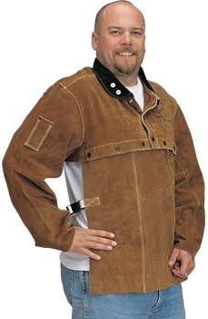 Black Stallion 220CS Cape Sleeves & 20-Inch Bib, Premium Split Cowhide Leather, Stand-Up Corduroy Collar, Satin-Lined Shoulders, Abrasion Resistant, Kevlar Stitching, X-Large, Brown