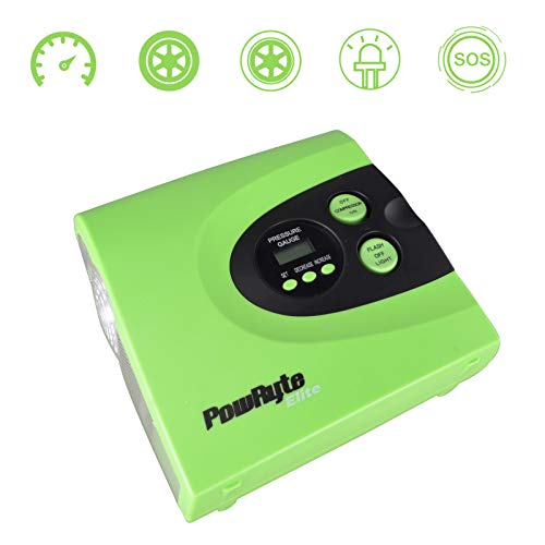PowRyte Portable Air Compressor Pump,150 PSI Tire Pump with Digital Pressure Gauge,12V DC