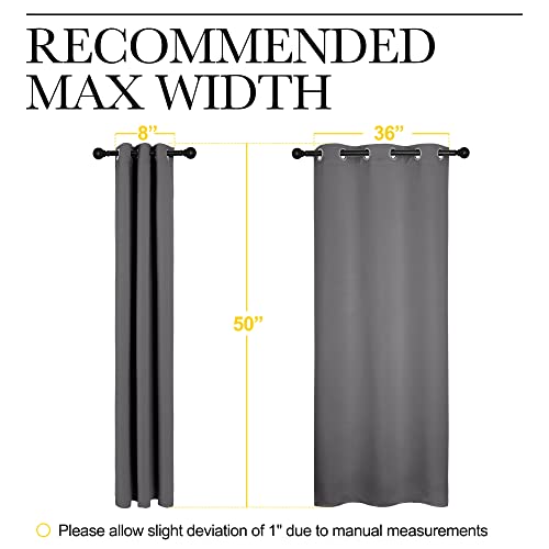 Image of NICETOWN Bedroom Curtains Blackout Drapery Panels, Three Pass Microfiber Thermal Insulated Solid Ring Top Blackout Window Curtains /Drapes (Two Panels, 42 x 50 inches, Gray)