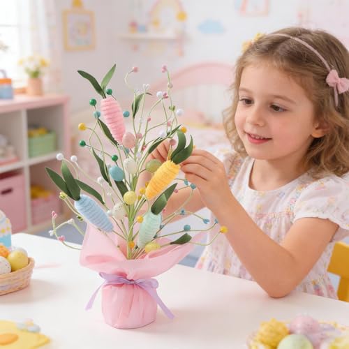 Huevos de Pascua de mesa artificiales para decorar sin limpiar 3